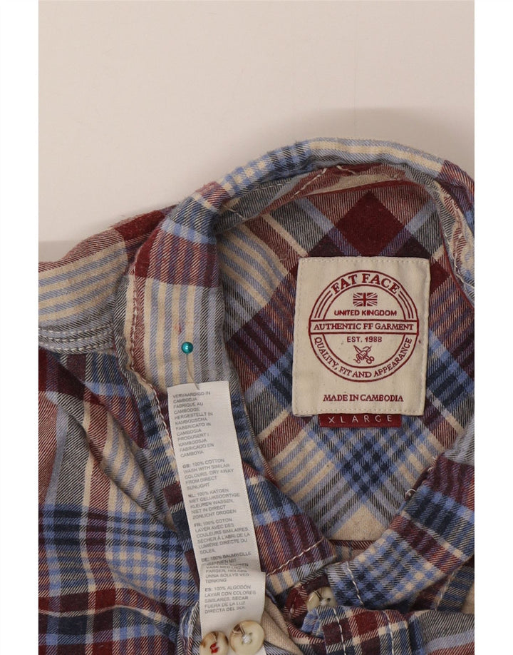 Fat Face Chemise Flanelle Homme XL Coton à Carreaux Multicolore