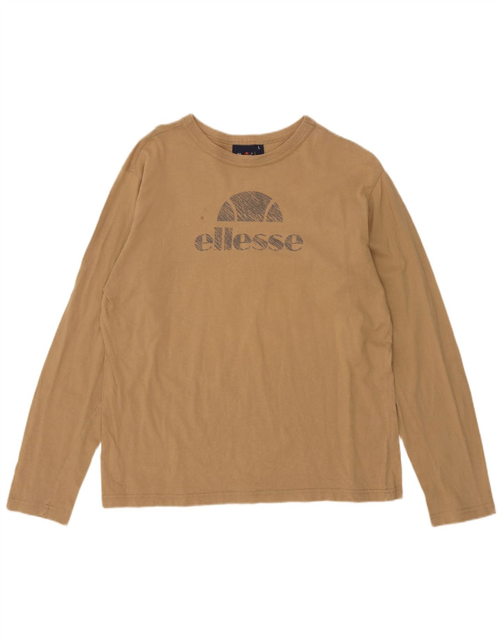 Ellesse Haut graphique à manches longues pour femme UK 16 Large Marron