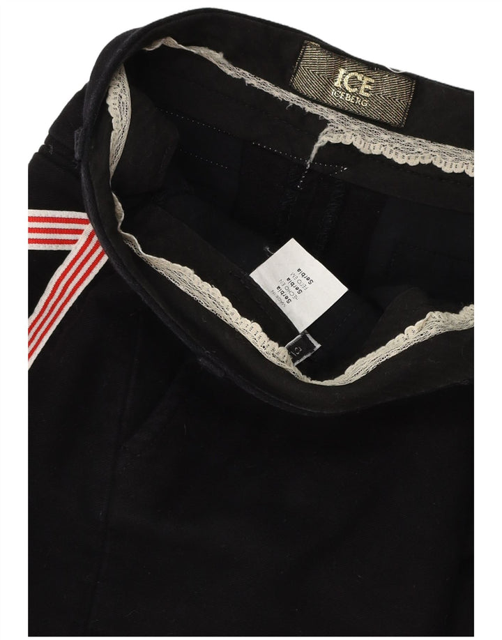 Iceberg Short Chino Graphique Femme W30 Coton Noir Moyen