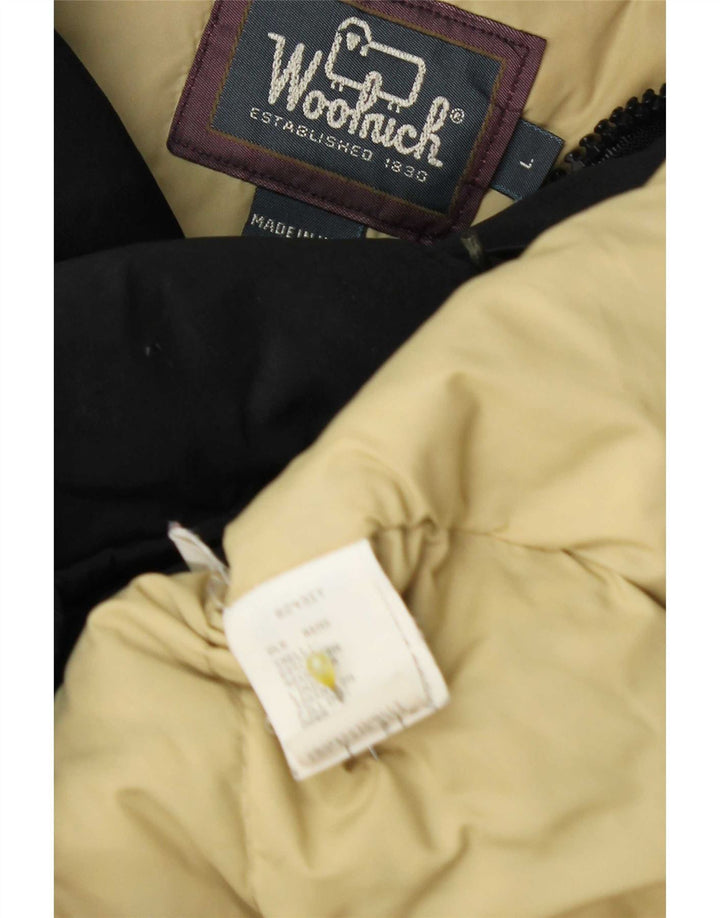 Woolrich Parka à capuche pour homme UK 40 Large Noir Coton