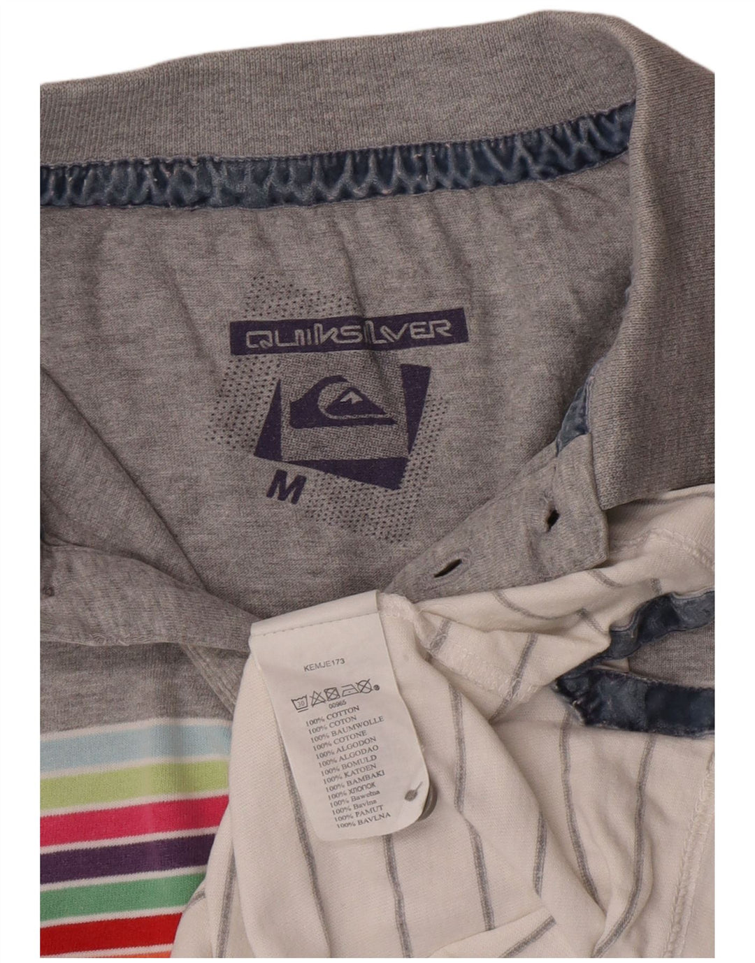Quiksilver Polo Homme Gris Moyen Rayé Coton