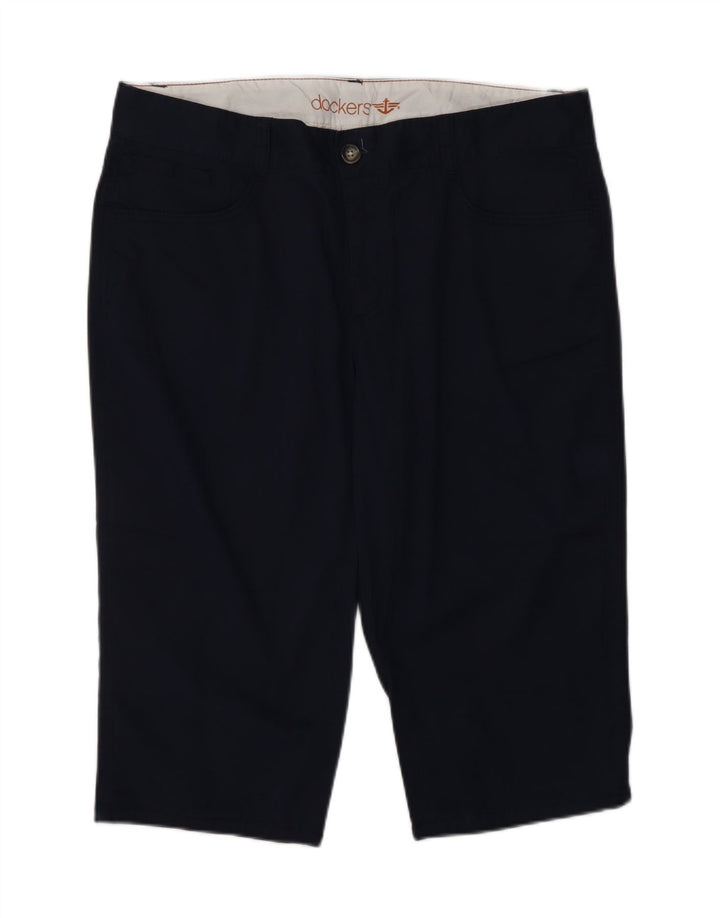 DOCKERS Bermuda Femme US 14 XL W34 Bleu Marine Coton