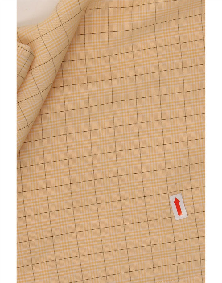 PIERRE CARDIN Chemise Manches Courtes Homme Jaune Moyen Carreaux Modal