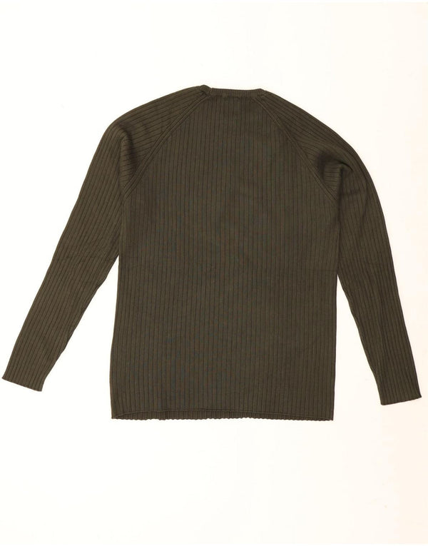 Zara Pull Col Rond Homme Kaki Moyen Viscose
