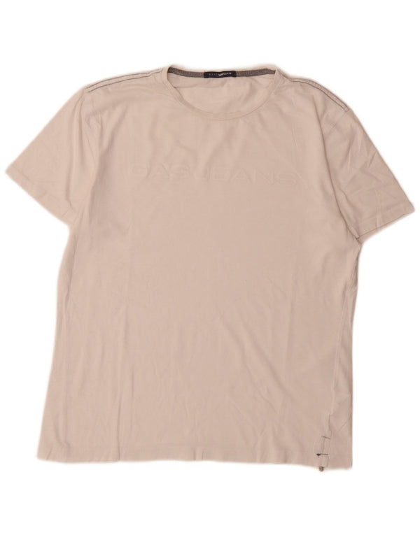 Gas T-shirt graphique pour homme en coton blanc Large