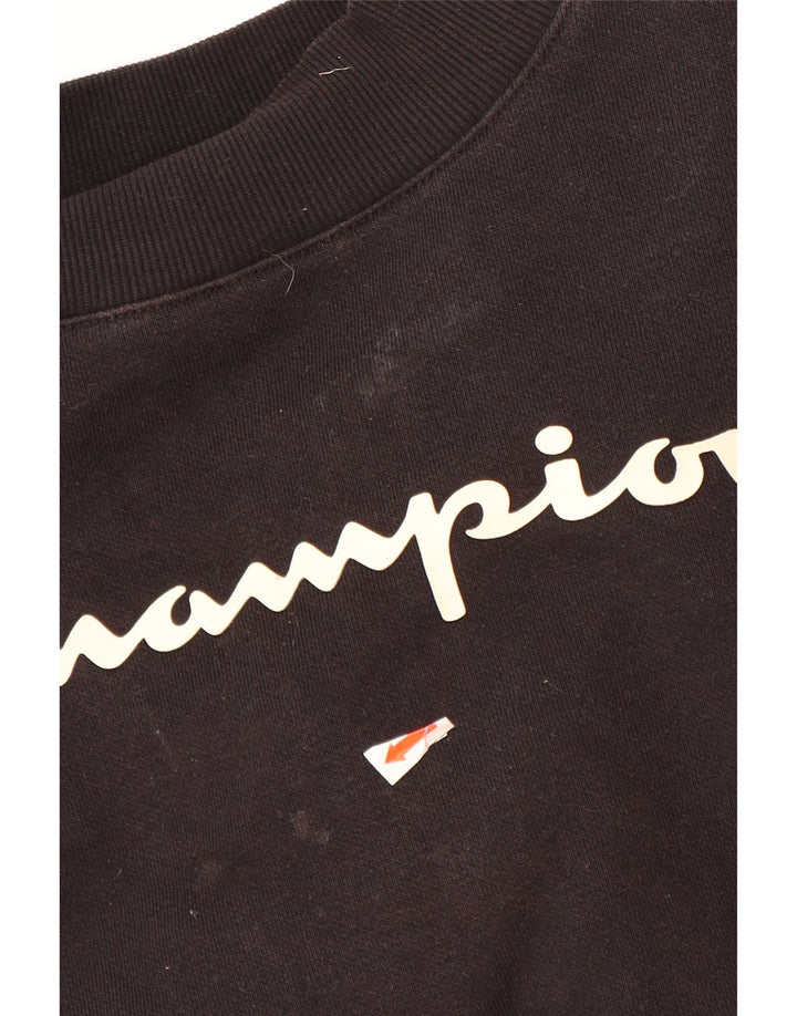 CHAMPION Sweat-Shirt Graphique Fille 11-12 Ans Grand Coton Noir