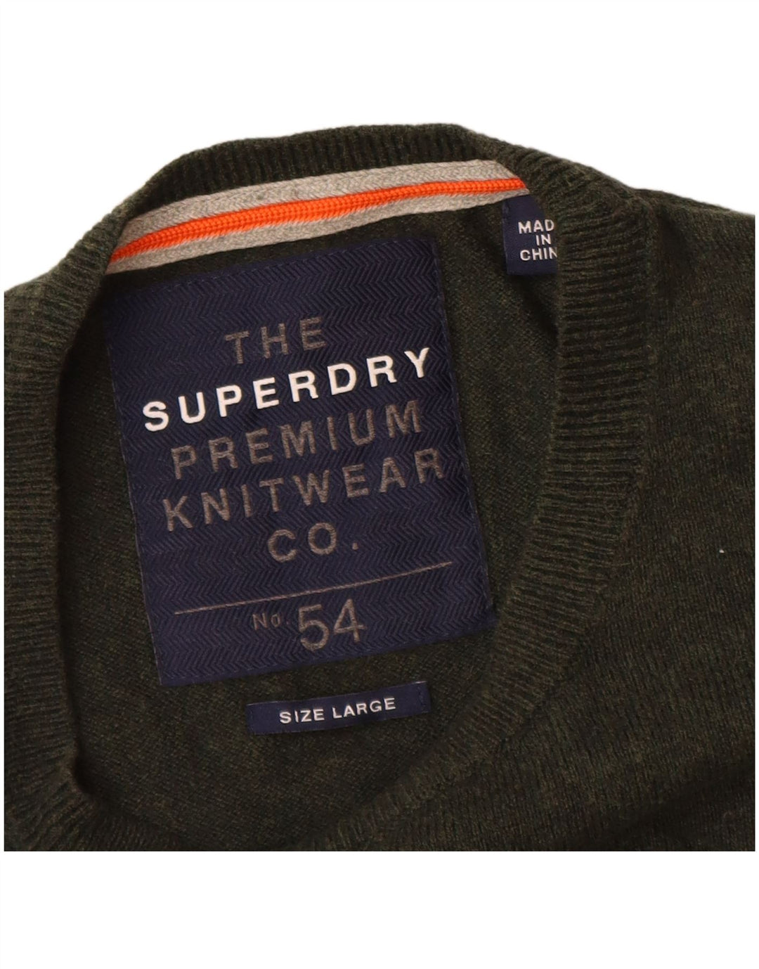 Superdry Pull ras du cou pour homme en coton vert grand