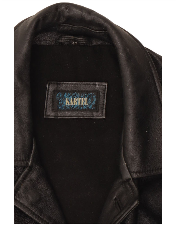 Kartel Veste en cuir pour homme UK 40 Large Noir