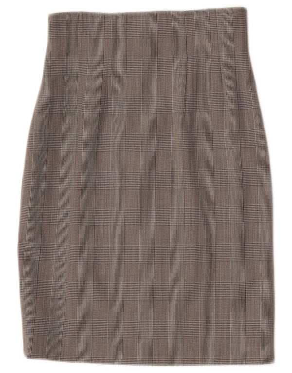 Jupe crayon Sportmax pour femme UK 10 Small W25 gris pied-de-poule en laine vierge