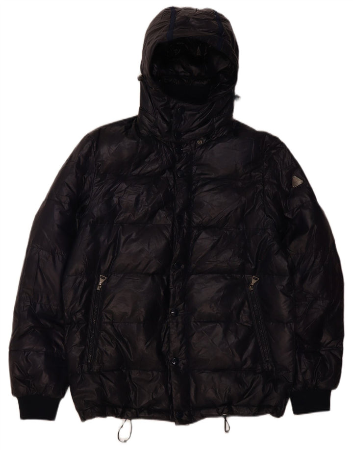 Belfe Veste matelassée à capuche pour homme UK 38 Bleu marine moyen Polyamide