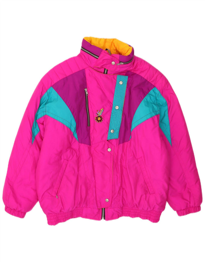 Veste de ski à capuche femme EU 46 XL Rose Colourblock Polyamide