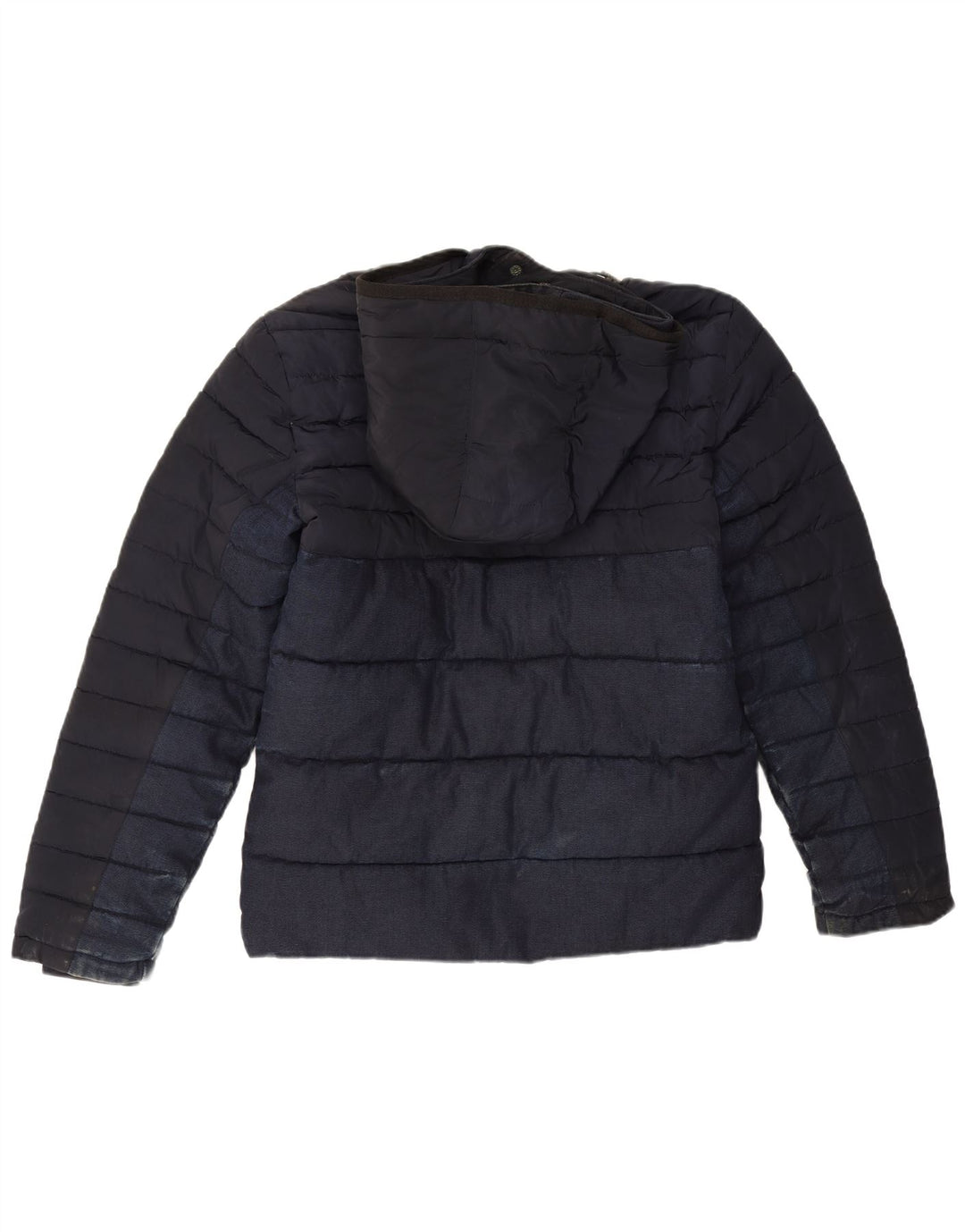 Zara Veste matelassée à capuche pour homme UK 36 Small Bleu marine Polyester