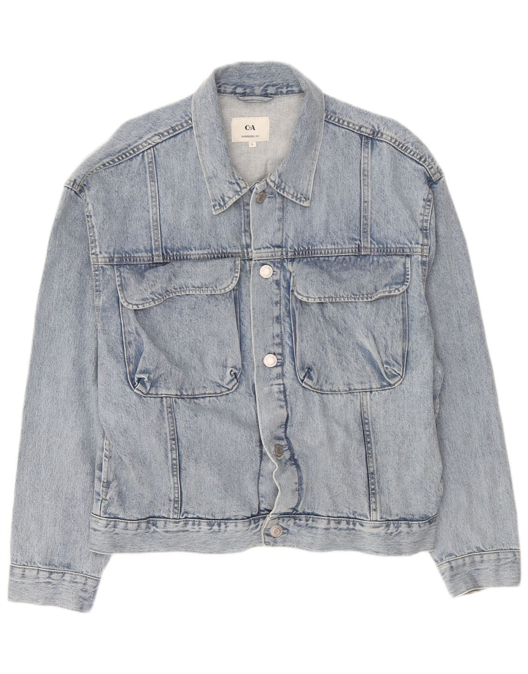 C&A Veste en jean surdimensionnée pour homme UK 40 Large Bleu Coton