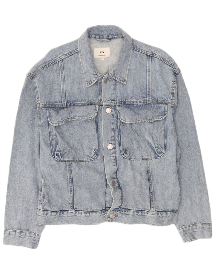 C&A Veste en jean surdimensionnée pour homme UK 40 Large Bleu Coton
