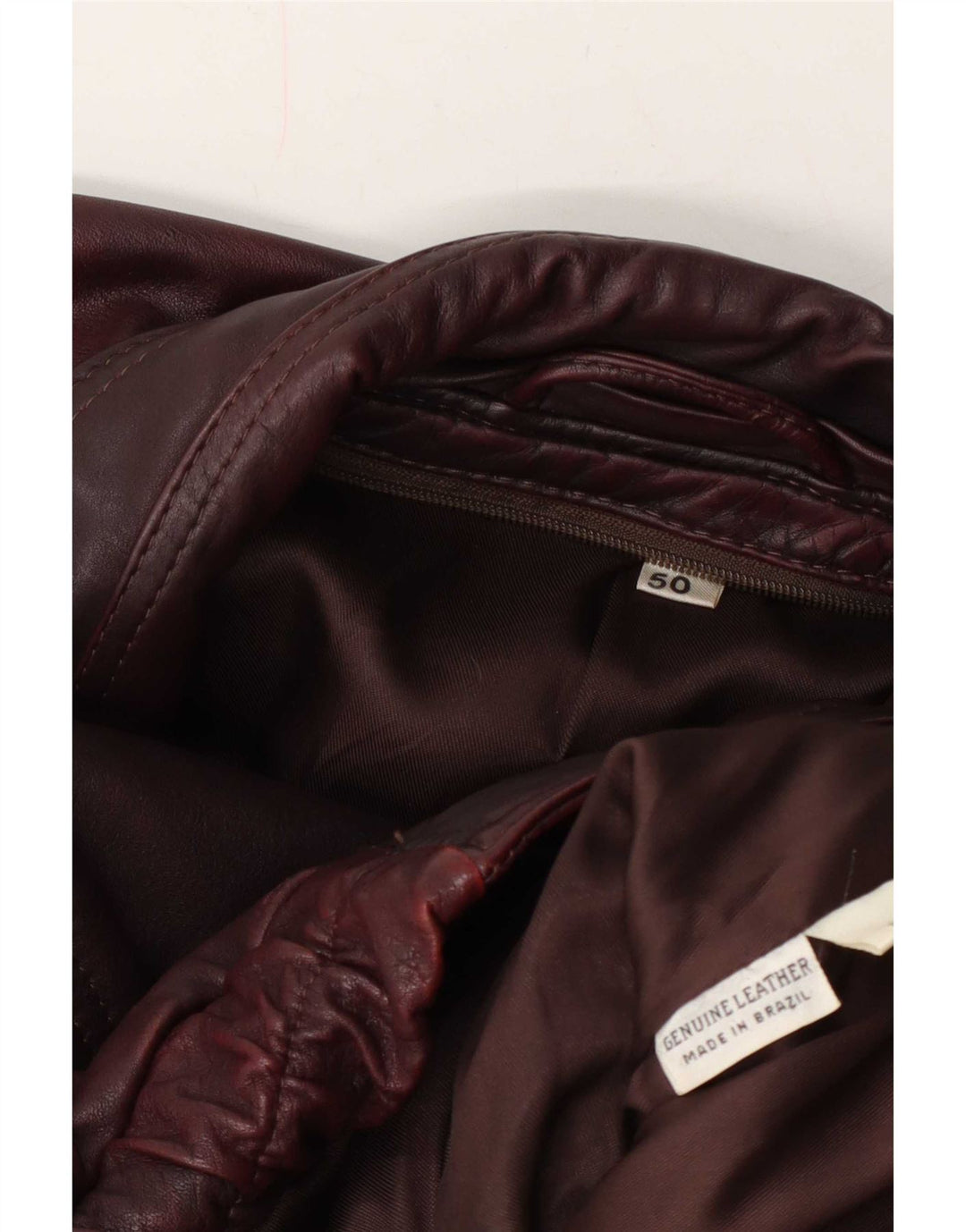 veste en cuir homme vintage IT 50 Grand Bourgogne