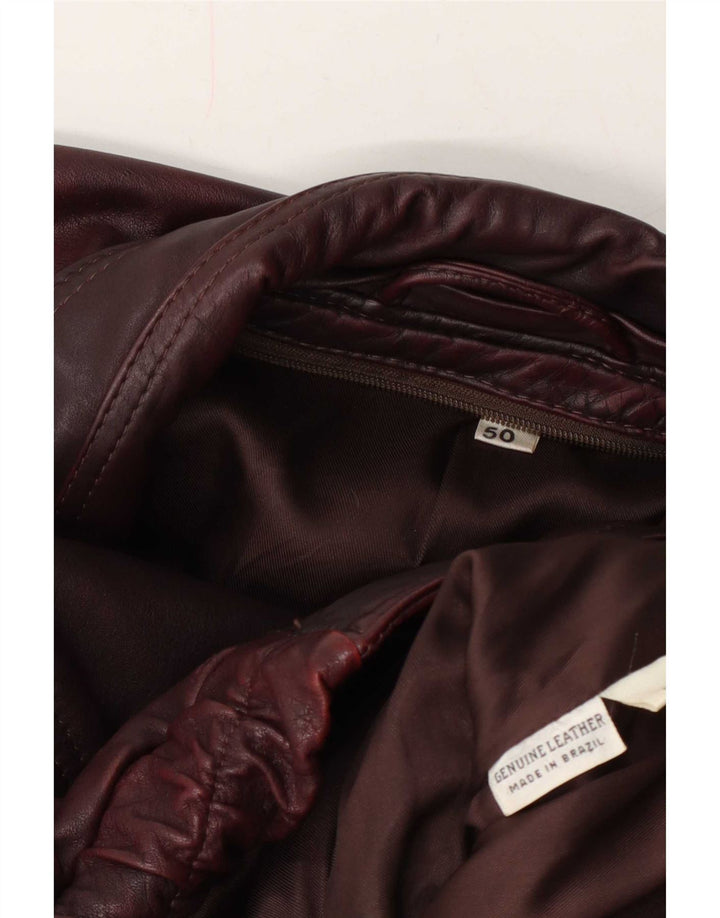 veste en cuir homme vintage IT 50 Grand Bourgogne