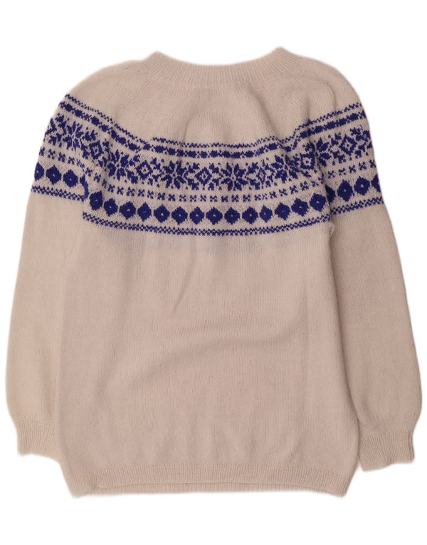 vintage Womens Crew Neck Jumper Pull UK 16 Grand Blanc Fair Isle