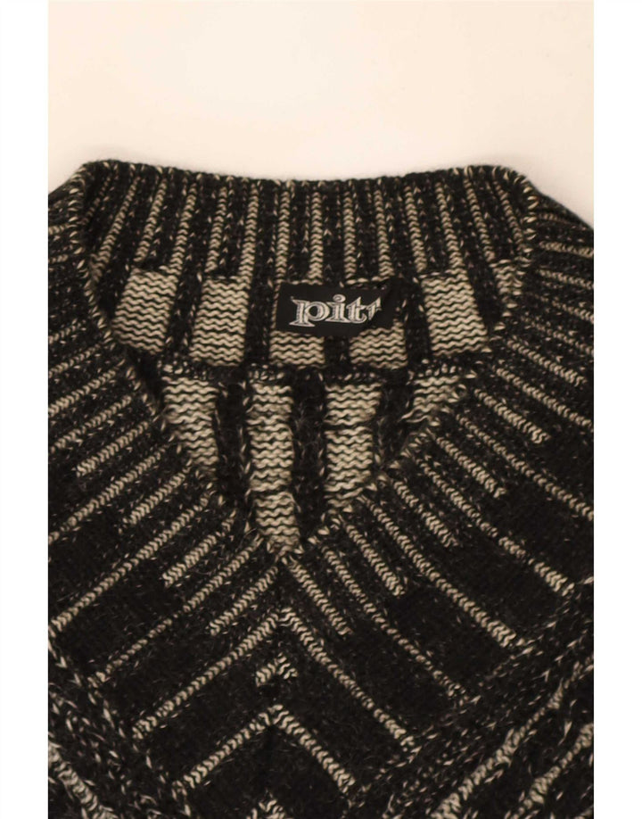 Pitti Pull col V pour homme Motif géométrique Noir Taille L