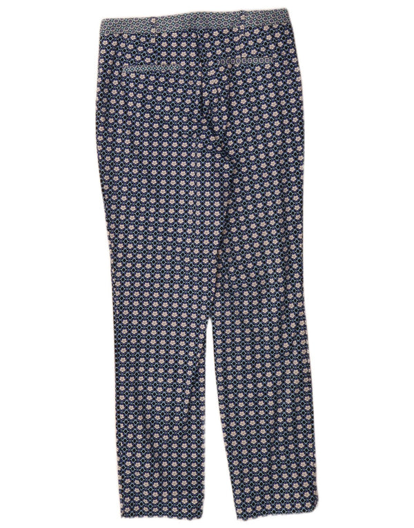 Topshop Pantalon Chino Slim Fit pour Femme UK 8 Small W26 L28 Bleu Géométrique