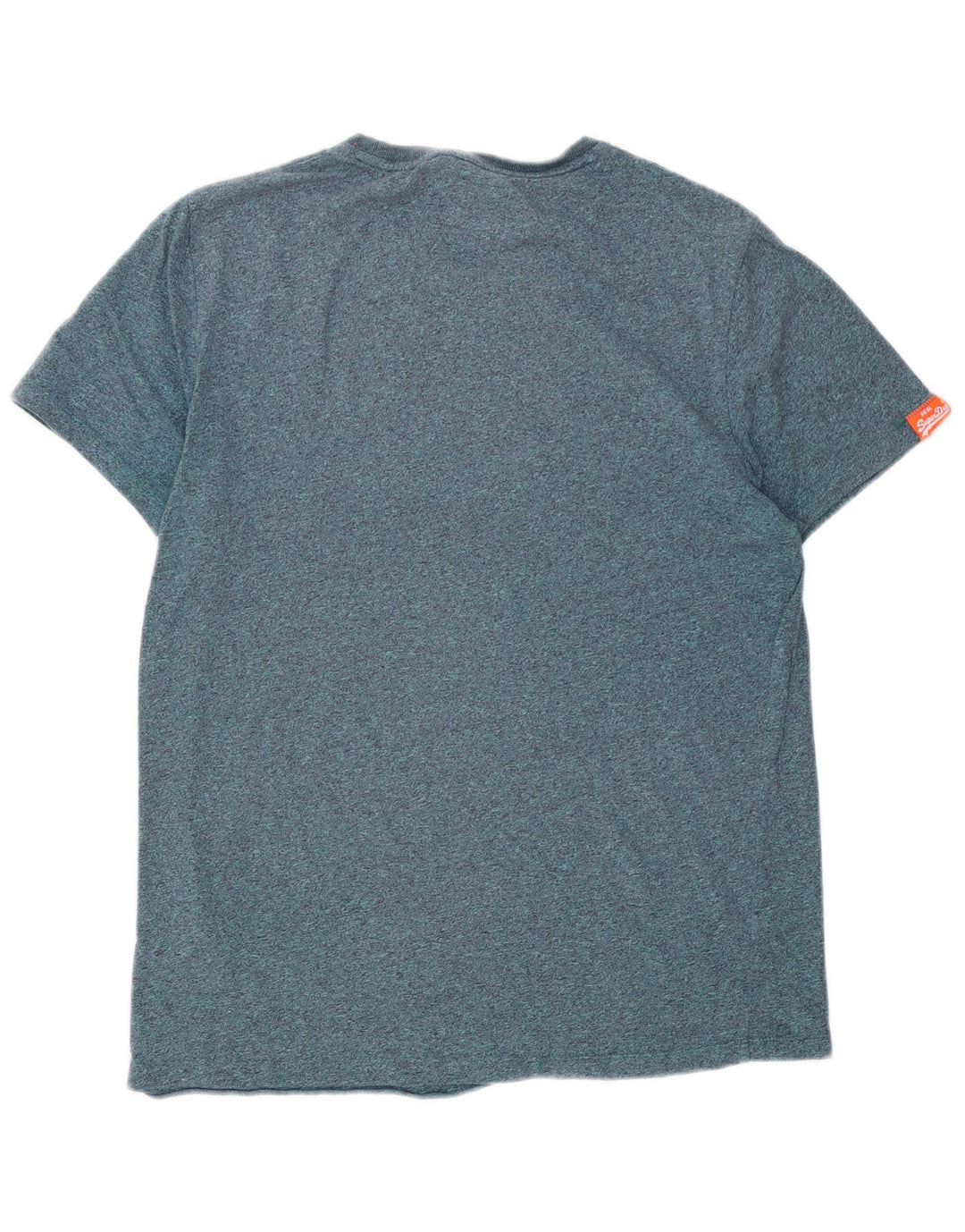 Superdry Homme T-Shirt Top Large Bleu Moucheté