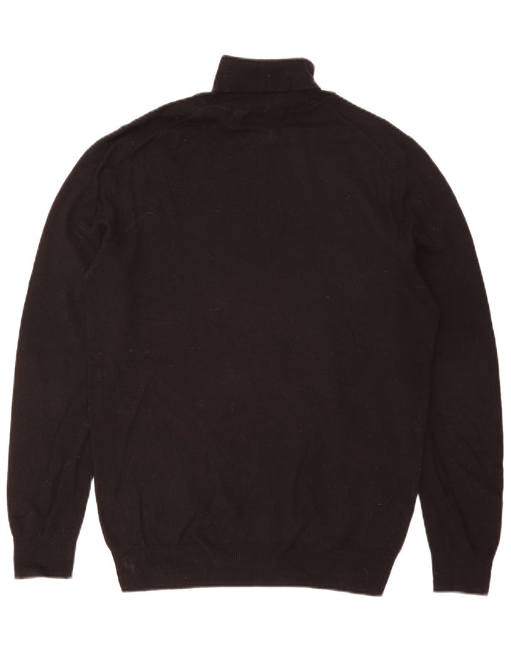 LYLE & SCOTT Pull Col Roulé Homme Petit Noir Coton