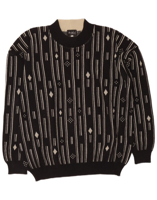De Pietri Pull à col rond pour homme IT 48 Medium Noir Géométrique