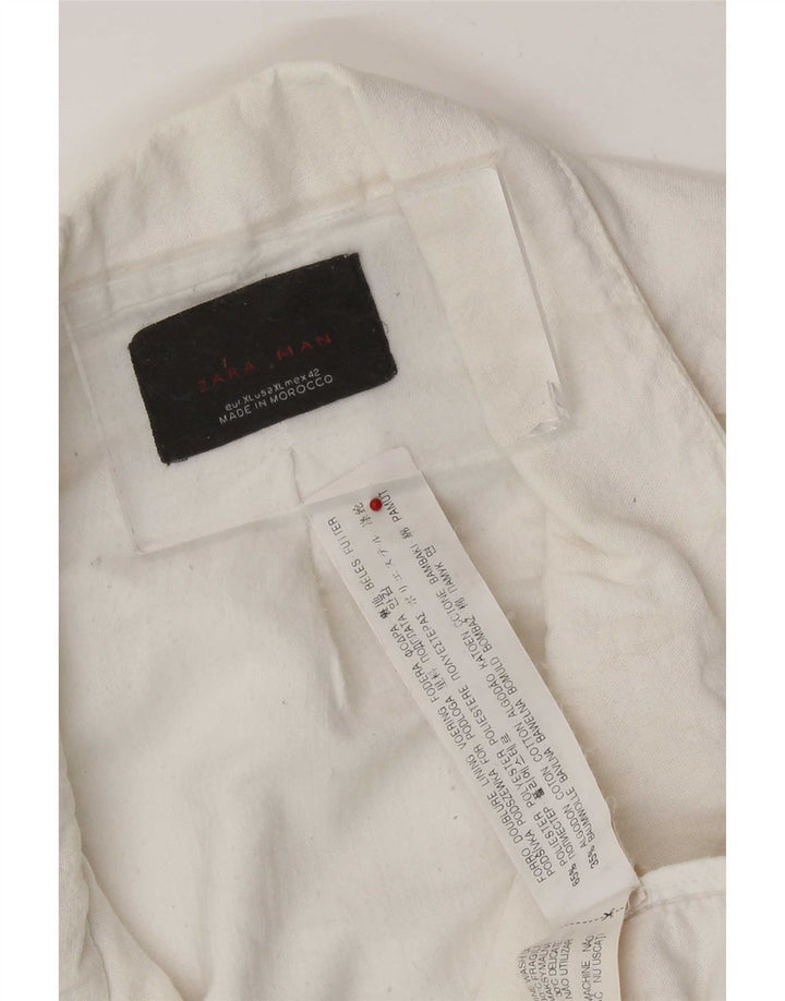 Zara Veste utilitaire pour homme UK 42 XL Blanc Polyester