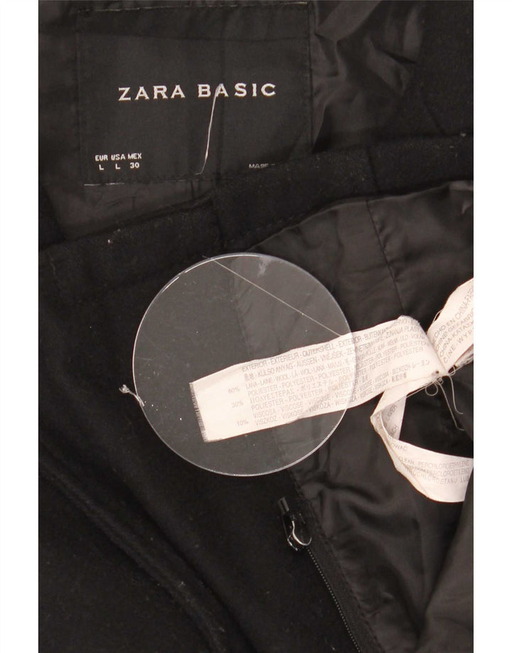 Zara Veste coupe-vent pour femme UK 16 Large laine noire