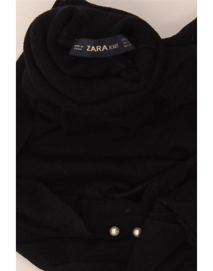 Zara Pull col roulé pour femme UK 8 Small Bleu marine