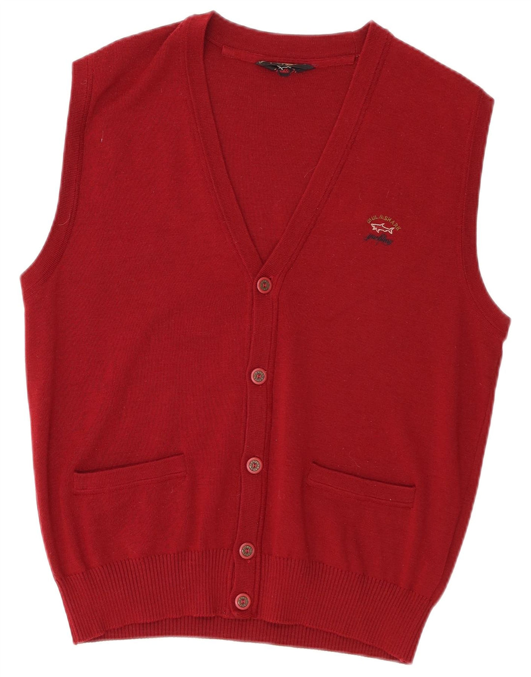 Paul & Shark Cardigan sans Manches Homme Laine Bordeaux Moyen