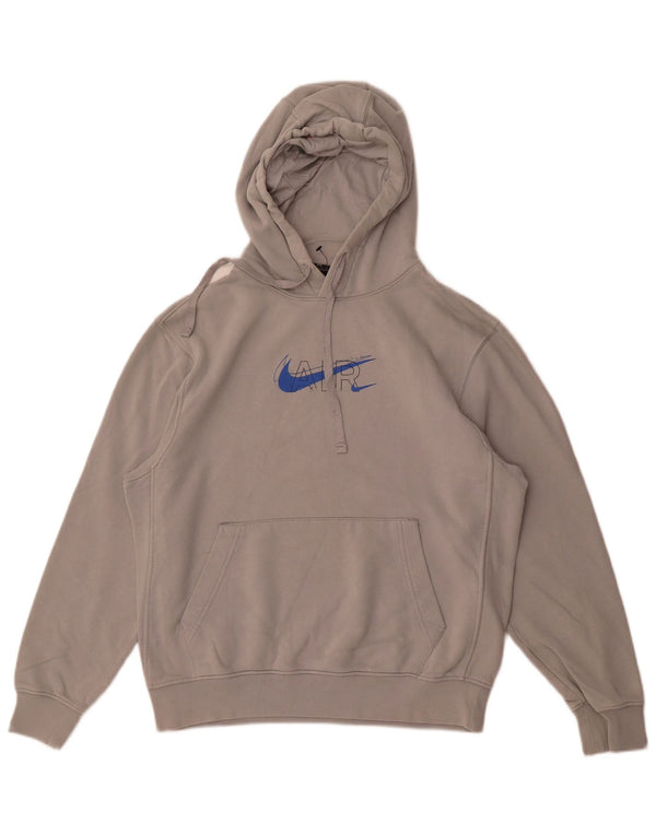 Nike Pull à capuche surdimensionné graphique pour femme UK 10 Petit coton gris
