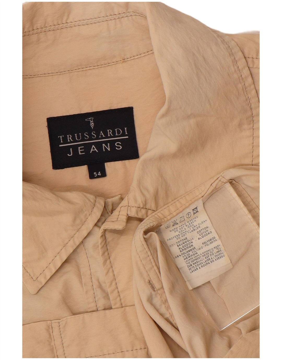 TRUSSARDI JEANS Veste Utility Homme IT 54 2XL Beige Coton