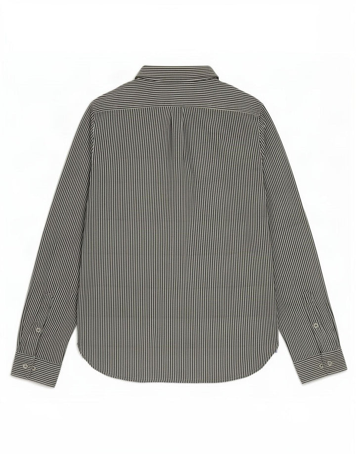 Chemise pull vintage pour homme en coton à fines rayures bleu moyen