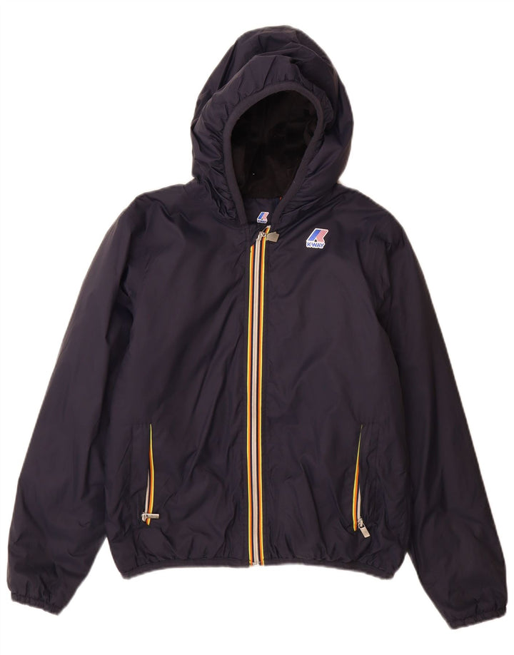 K-Way Veste Coupe-Vent à Capuche Garçon 11-12 ans Bleu Marine Polyamide