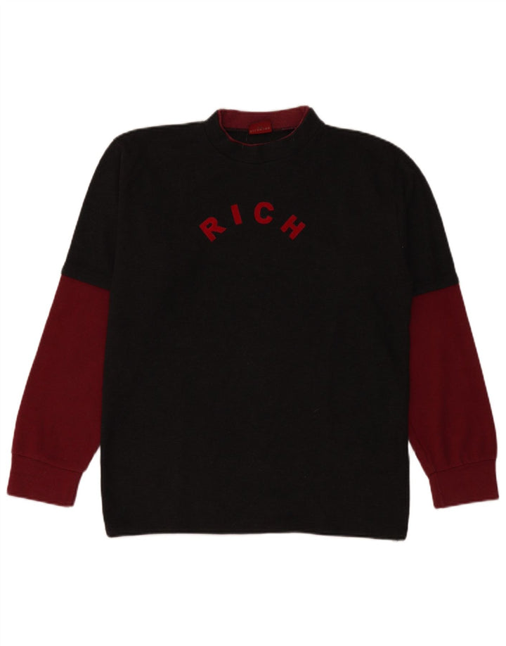 Richmond Pull Graphique Ras du Cou Homme Noir Moyen Colourblock