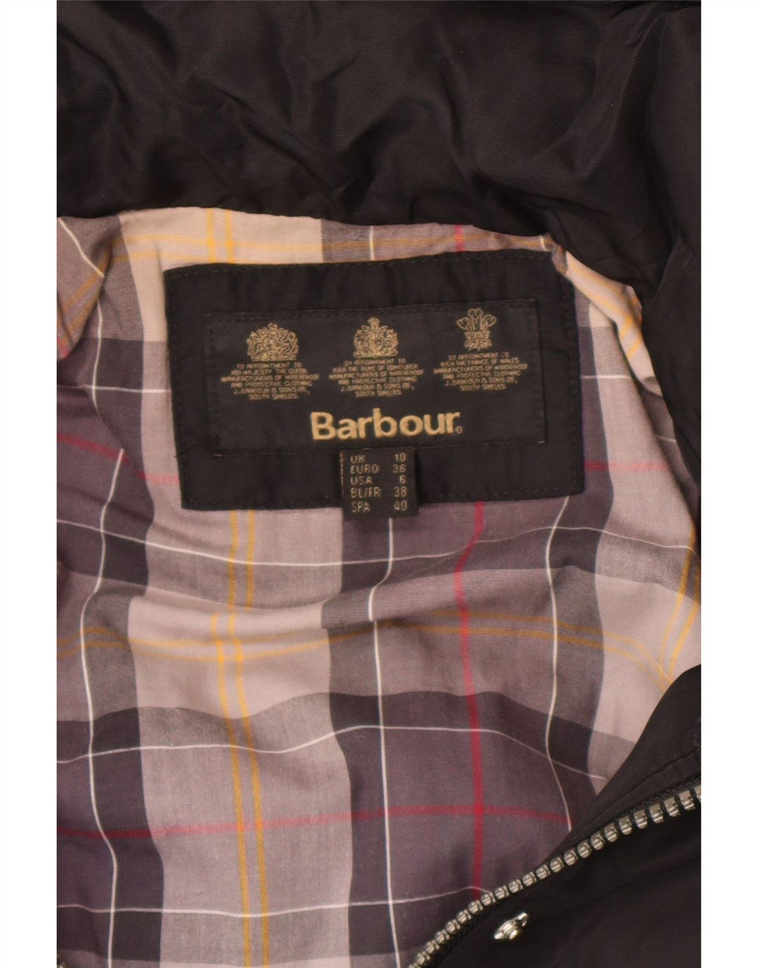 Barbour Parka à capuche pour femme UK 10 Small Noir