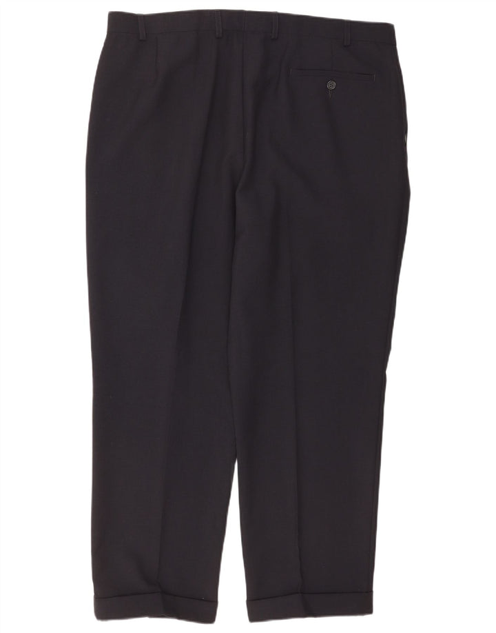 Marks & Spencer Pantalon de costume pour homme W40 L29 Bleu marine Polyester