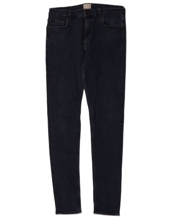 French Connection Jean skinny pour femme UK 12 Medium W30 L30 Bleu marine Coton