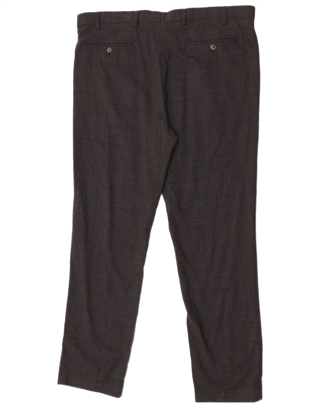 Marks & Spencer Pantalon de Costume Regular Homme W40 L32 Laine à Carreaux Noir