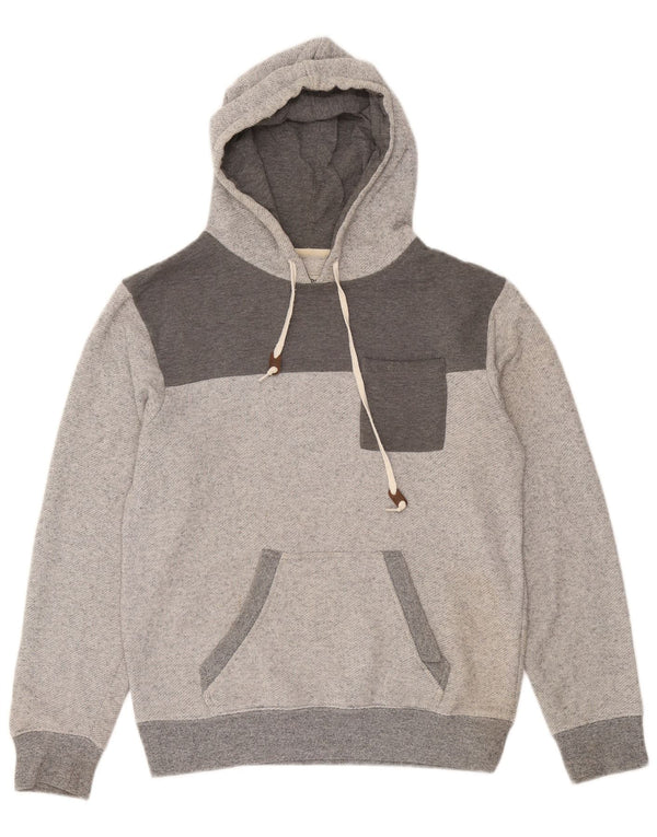 Billabong Mens Hoodie Jumper Small Grey Colourblock Cotton