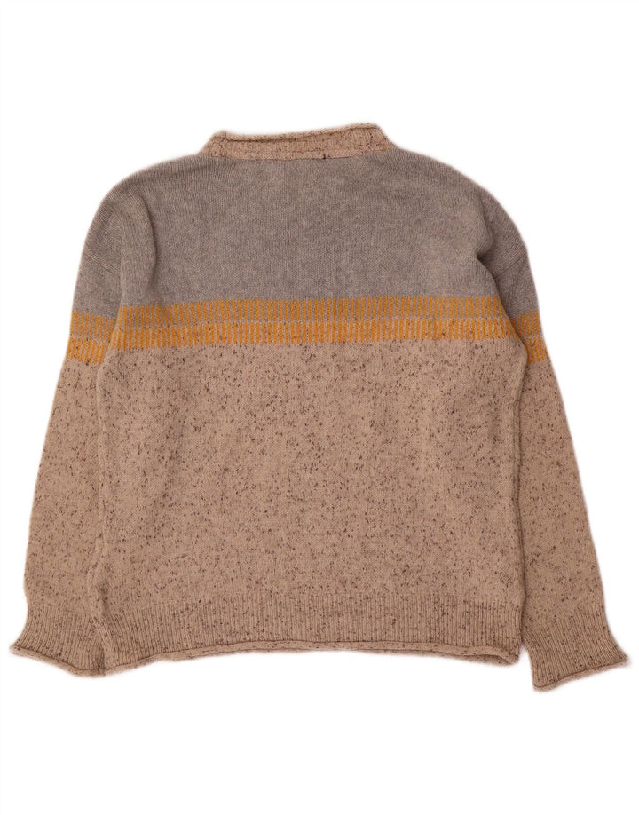 Weird Fish Pull col roulé pour femme UK 8 Petit Gris Colorblock