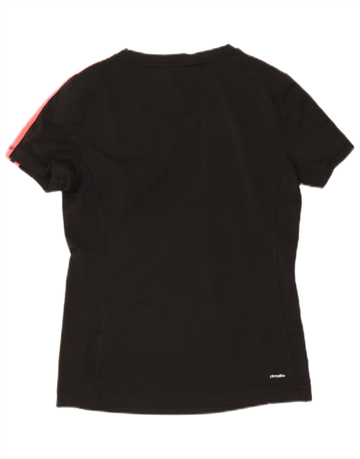 Adidas Climalite T-Shirt Top UK 8/10 Petit Noir Polyester