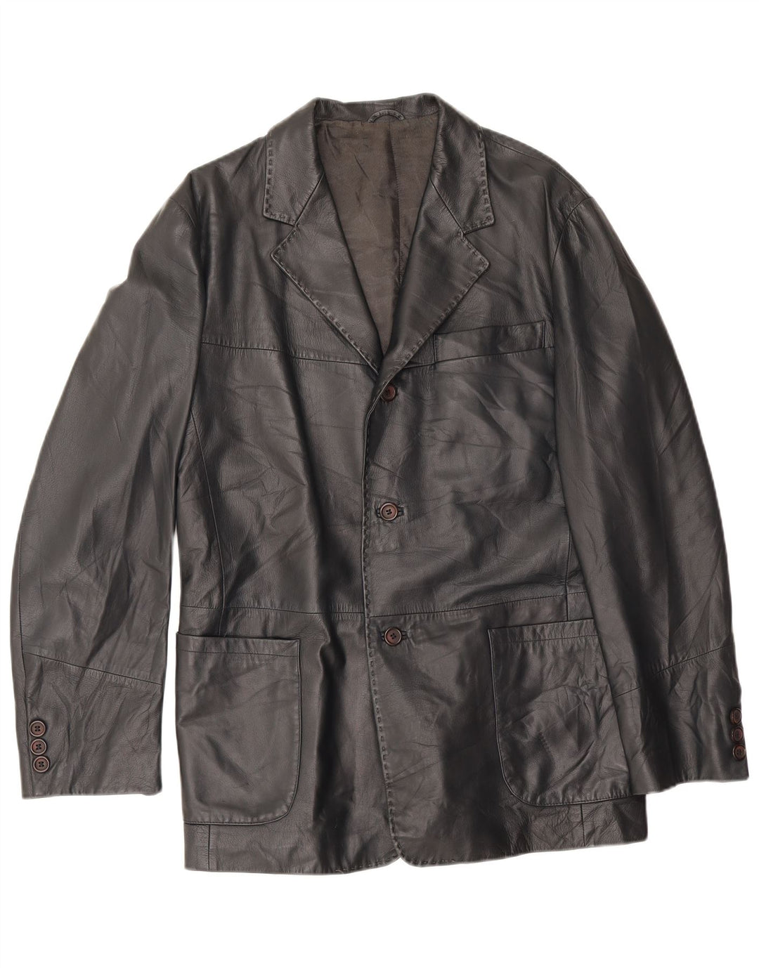 vintage Homme 3 Bouton Blazer Veste UK 38 Moyen Noir