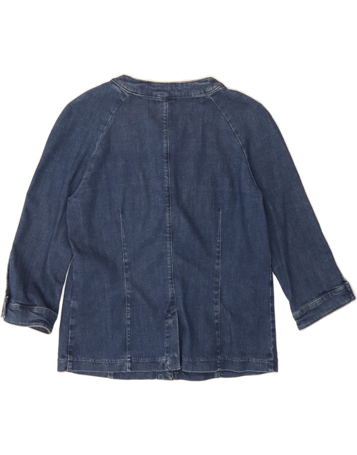 BENETTON Womens 5 Button Denim Blazer Jacket UK 14 Medium Blue Cotton Vintage Benetton and Second-Hand Benetton from Messina Hembry 