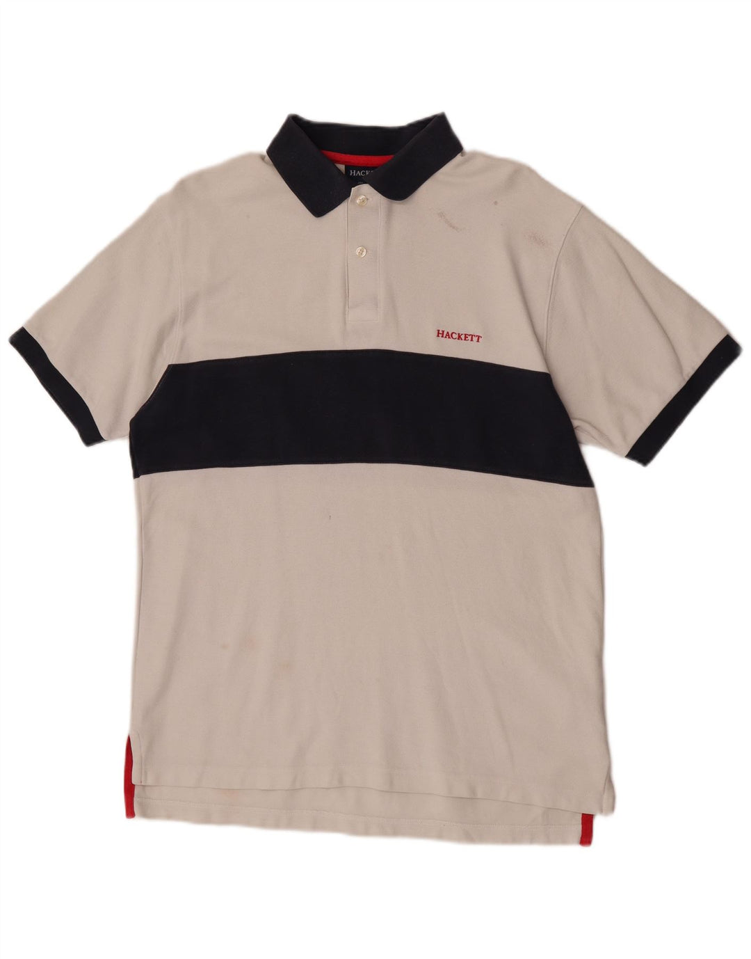 Hackett Polo Rugby Homme Blanc Moyen Coton Colorblock