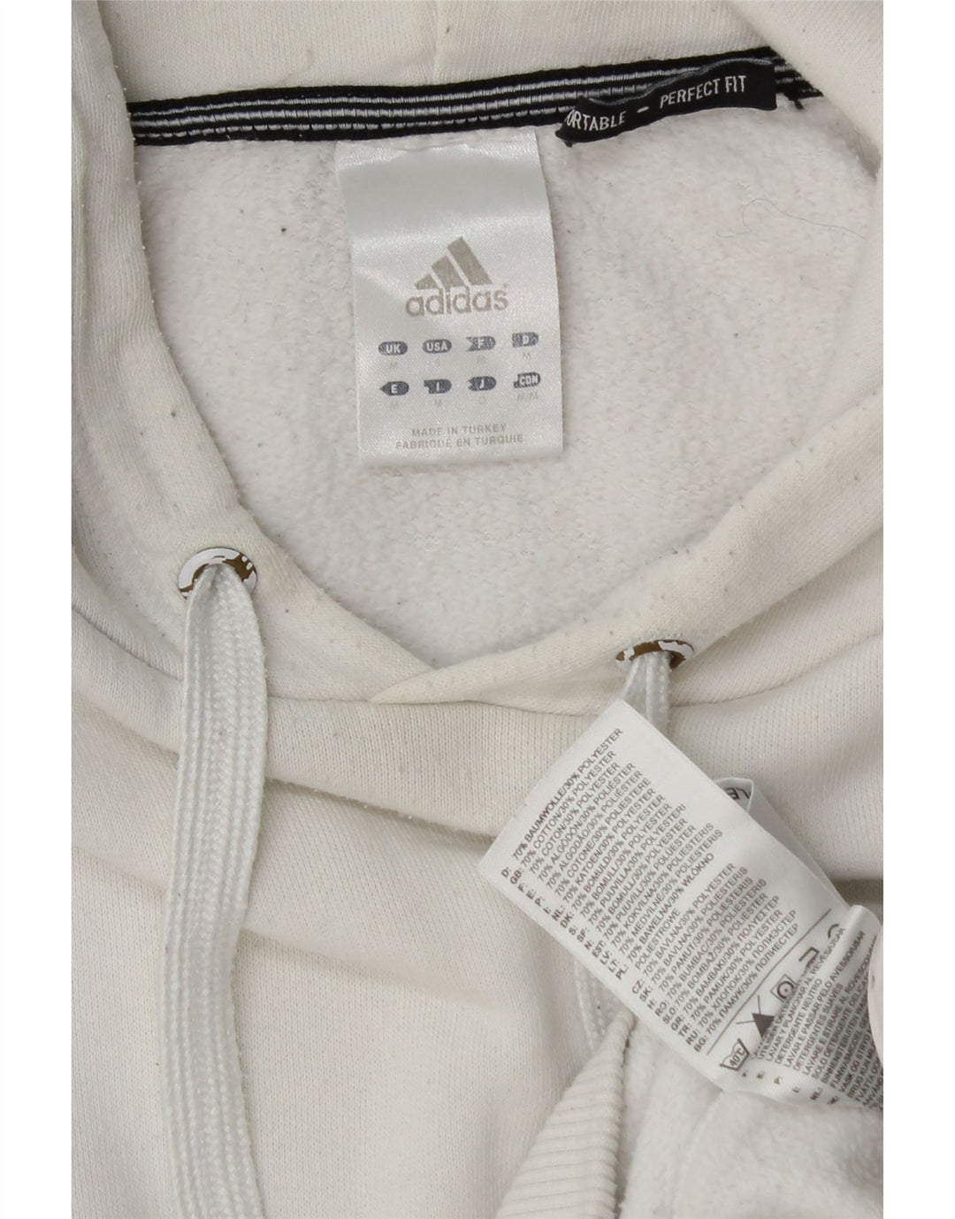 Adidas Pull à capuche pour homme en coton blanc moyen