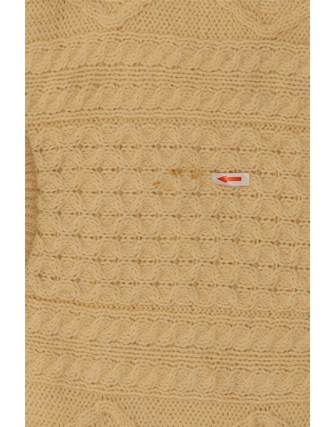 arancrafts Pull à col rond pour homme en laine beige moyen
