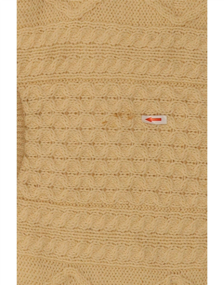arancrafts Pull à col rond pour homme en laine beige moyen
