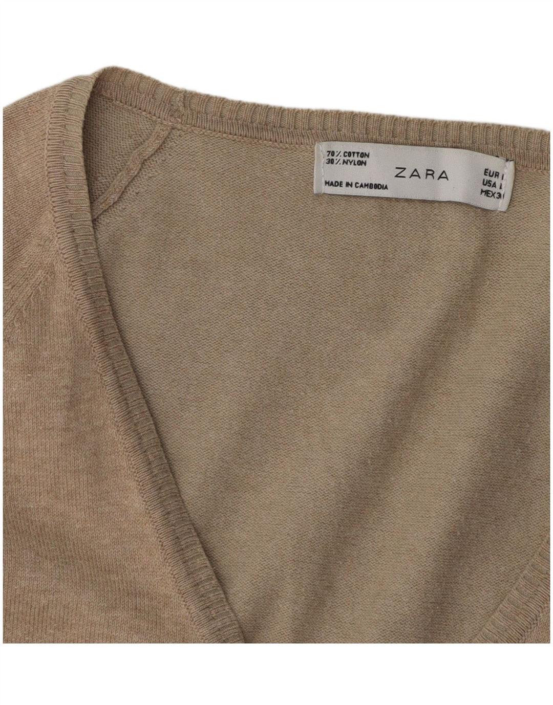 Zara Cardigan Femme Pull UK 14 Grand Nylon Gris