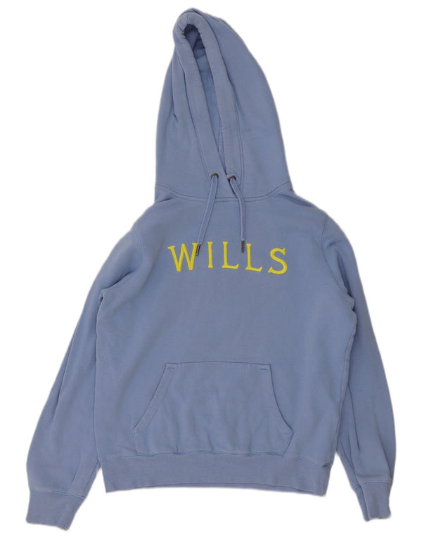 Jack Wills Pull à capuche graphique pour femme UK 12 Bleu moyen Coton